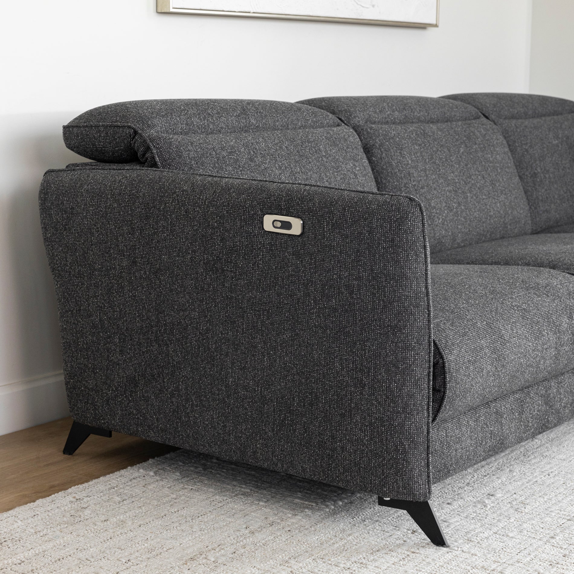 Sectionnel inclinable Solano en tissu anthracite - Image 2