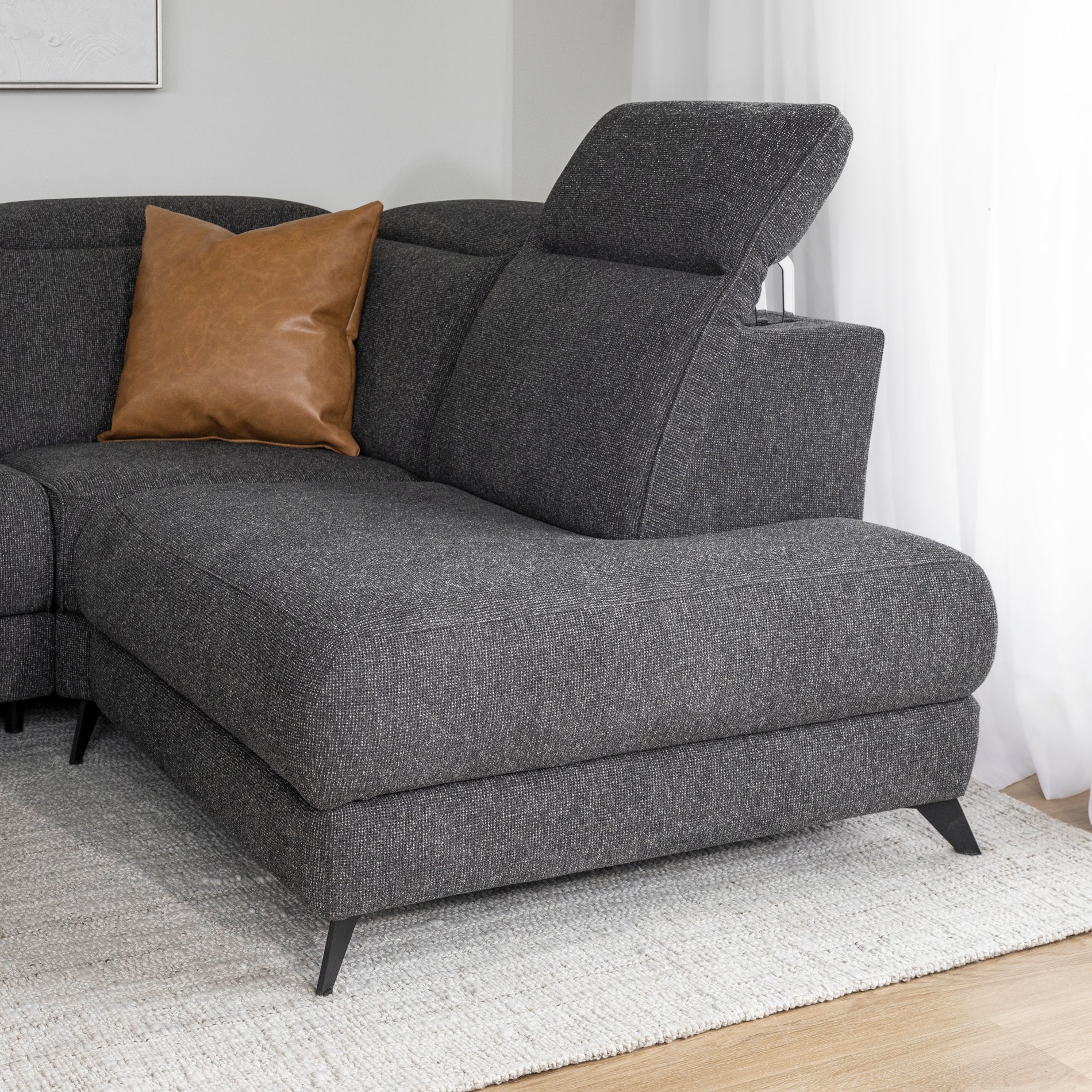Sectionnel inclinable Solano en tissu anthracite - Image 5