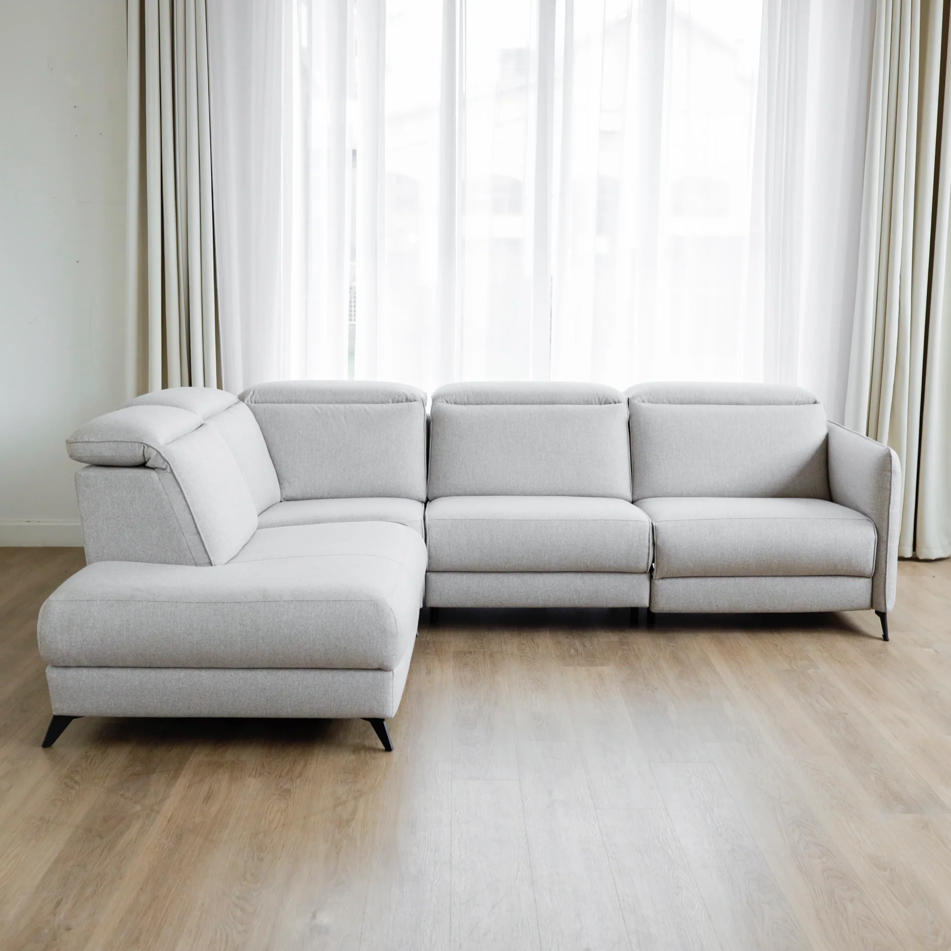 Modulaire 4 morceaux en tissu greige  - Solano