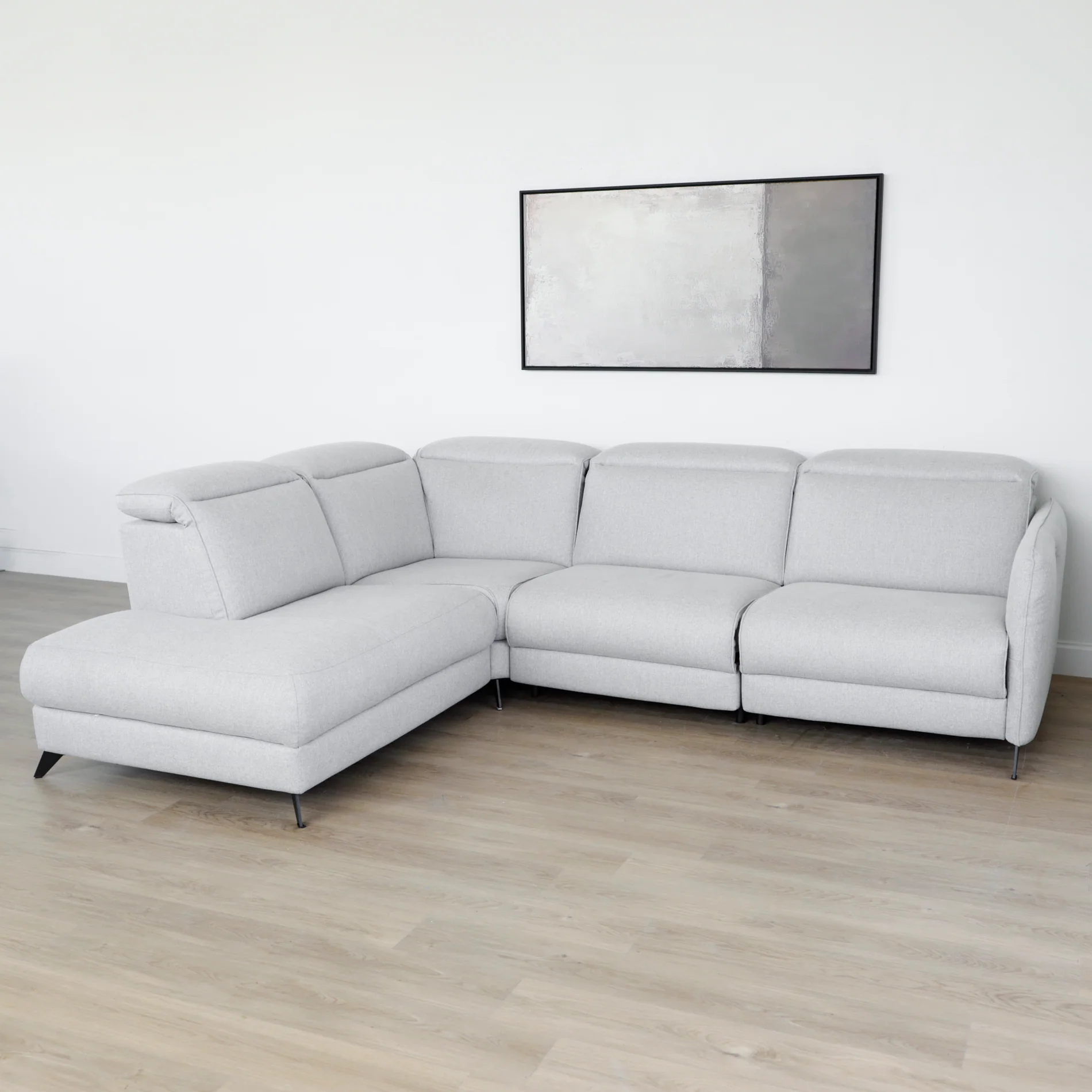 Modulaire 4 morceaux en tissu greige pâle - Solano
