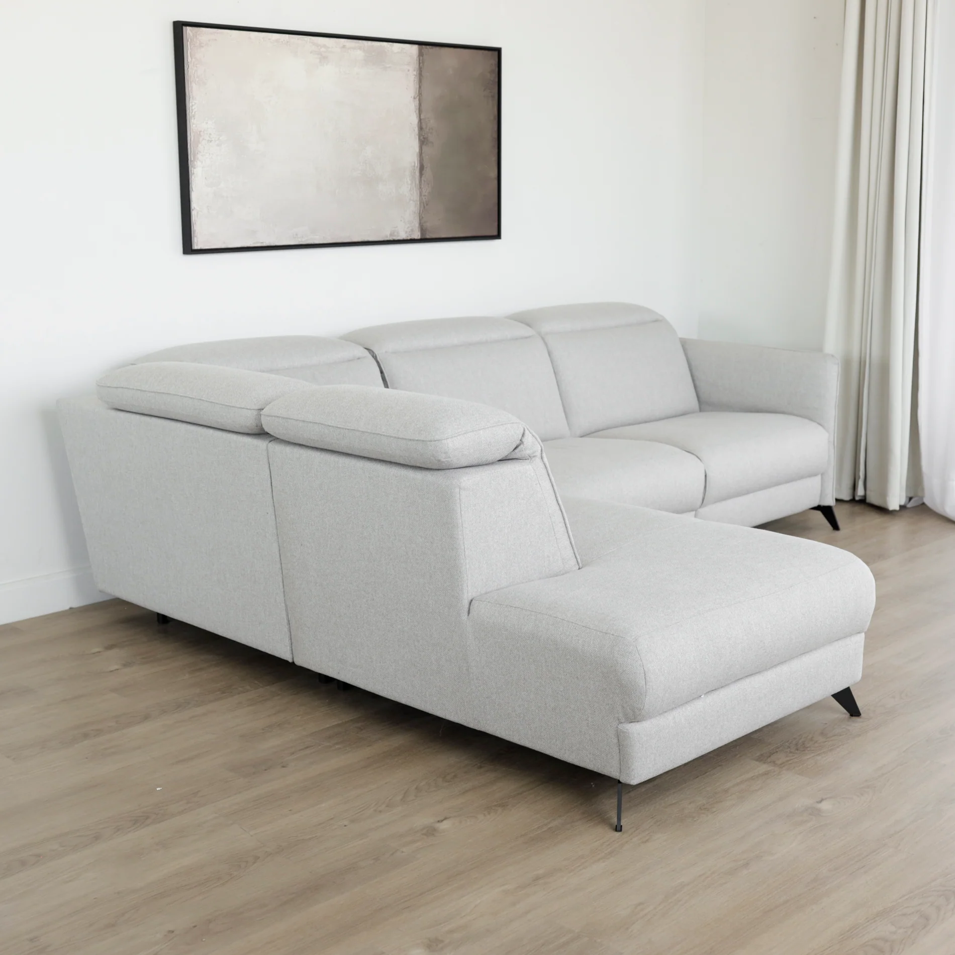 Modulaire 4 morceaux en tissu greige pâle - Solano - Image 14