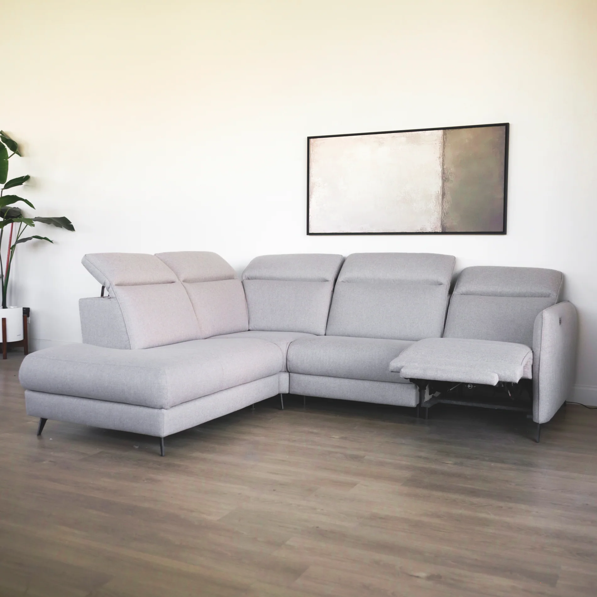 Modulaire 4 morceaux en tissu greige - Solano - Image 2