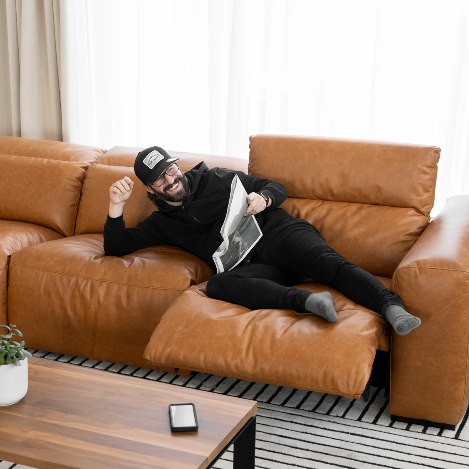 Modulaire Tampa en cuir brandy - Image 10