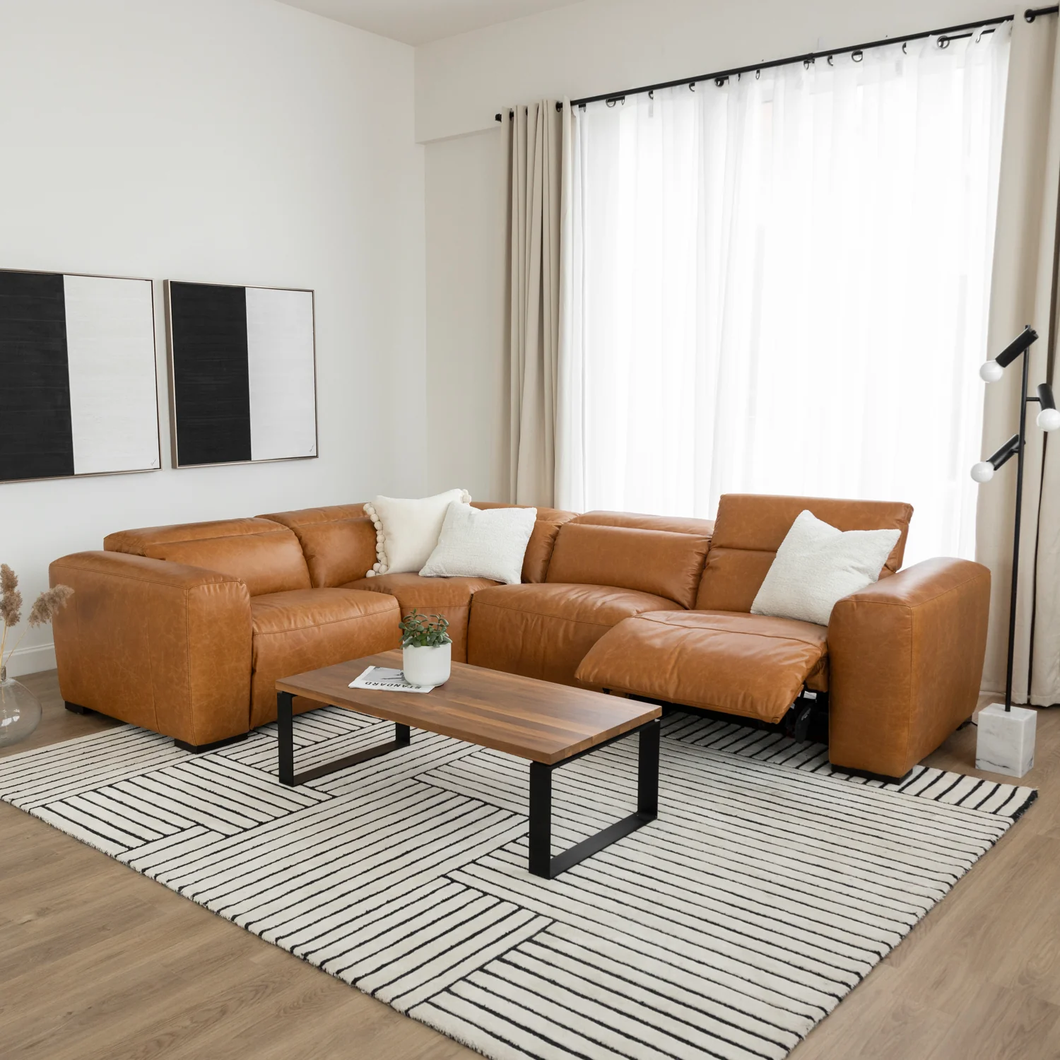 Modulaire Tampa en cuir brandy - Image 13