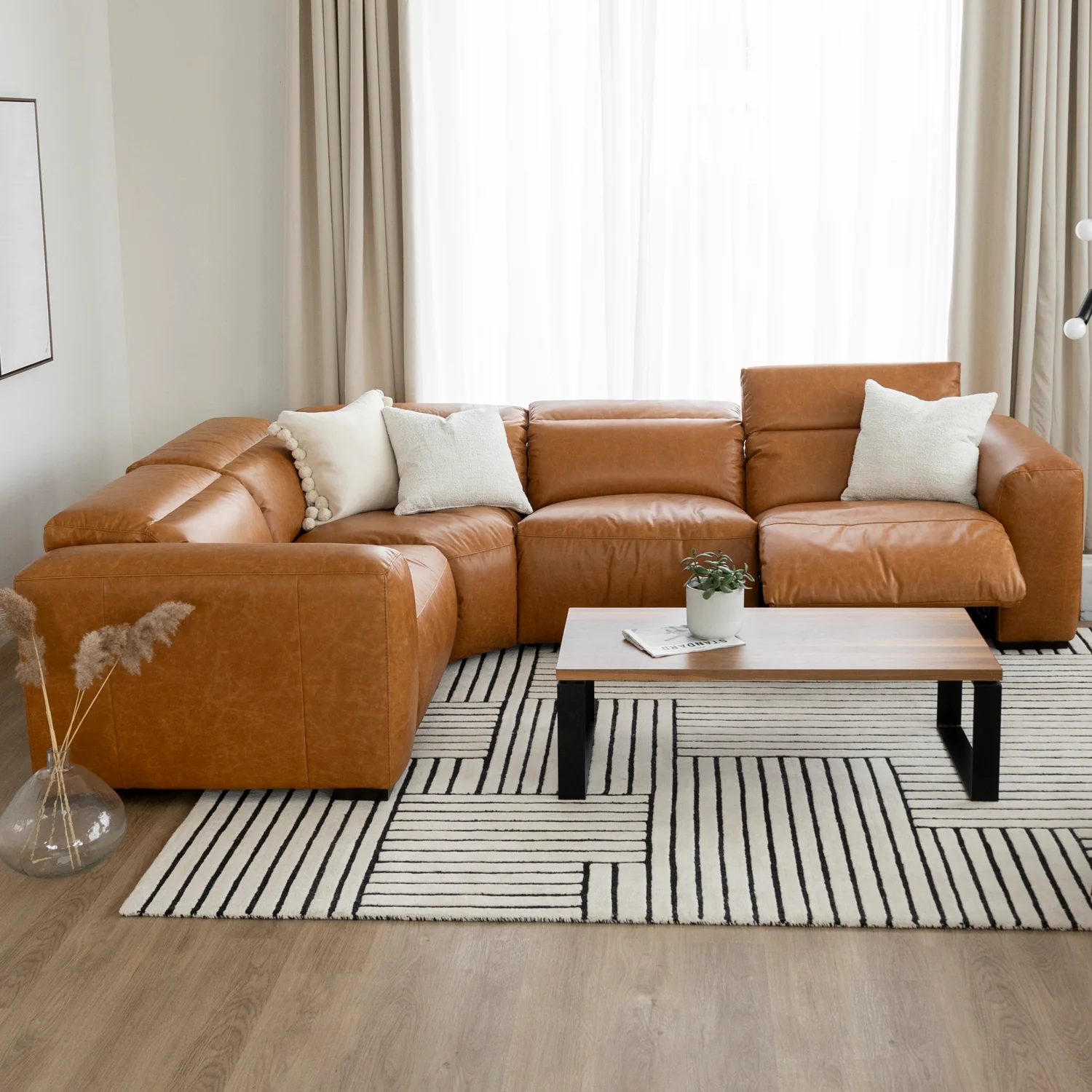 Modulaire Tampa en cuir brandy - Image 3