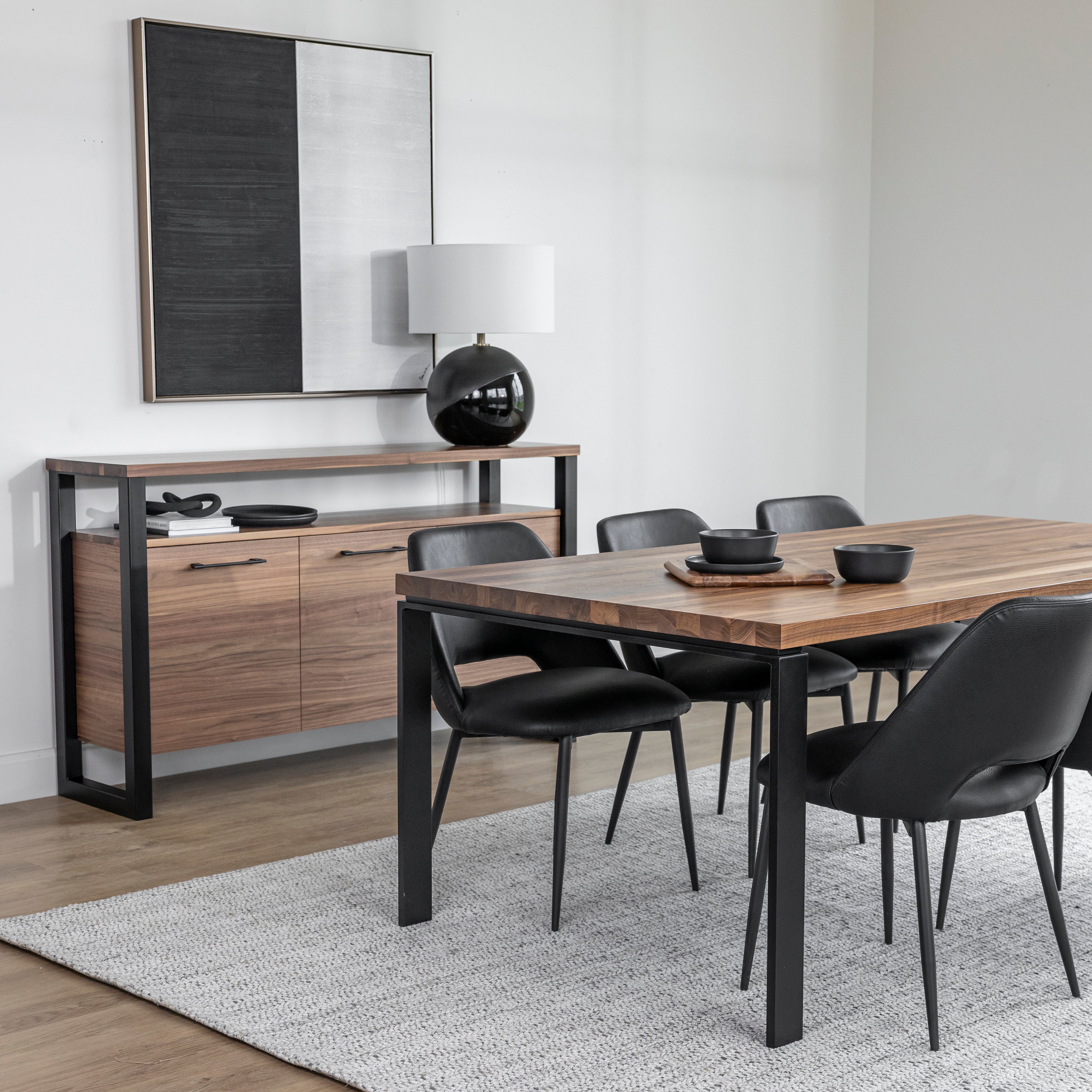 Table de cuisine en noyer naturel - Beauchamp - Image 11