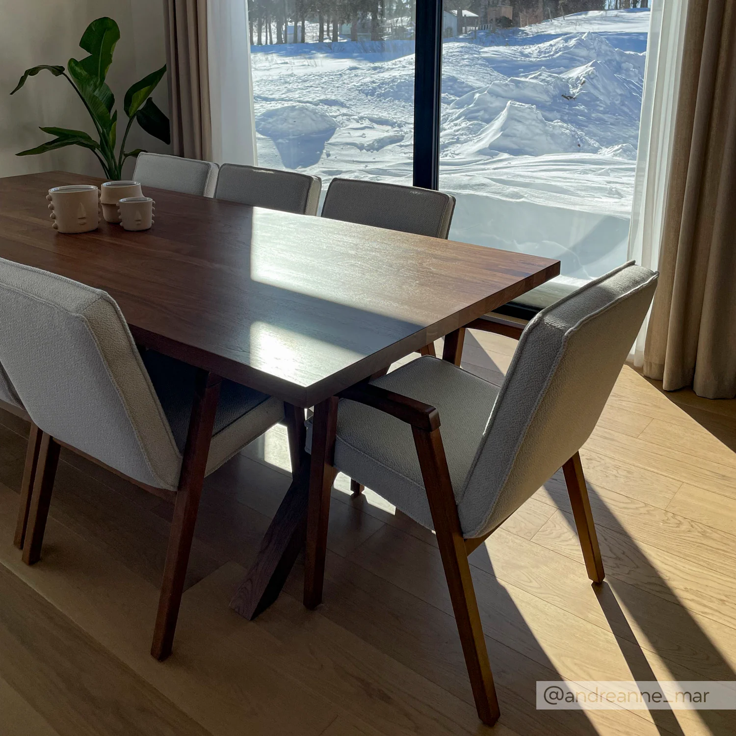 Table de cuisine en noyer massif - Beauchamp - Image 10