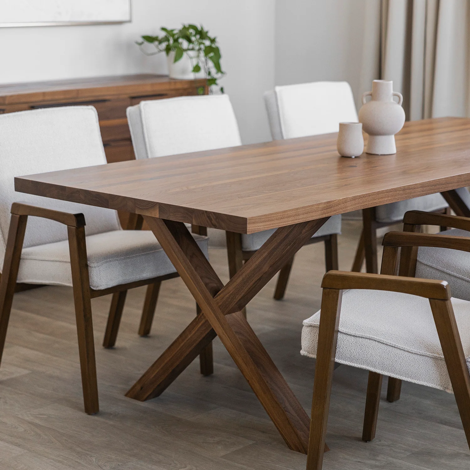 Table de cuisine en noyer massif - Beauchamp - Image 2