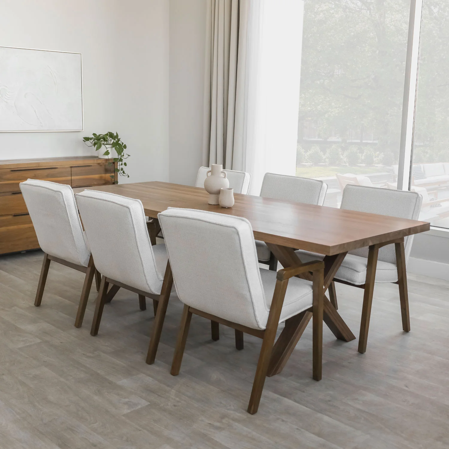 Table de cuisine en noyer massif - Beauchamp - Image 4