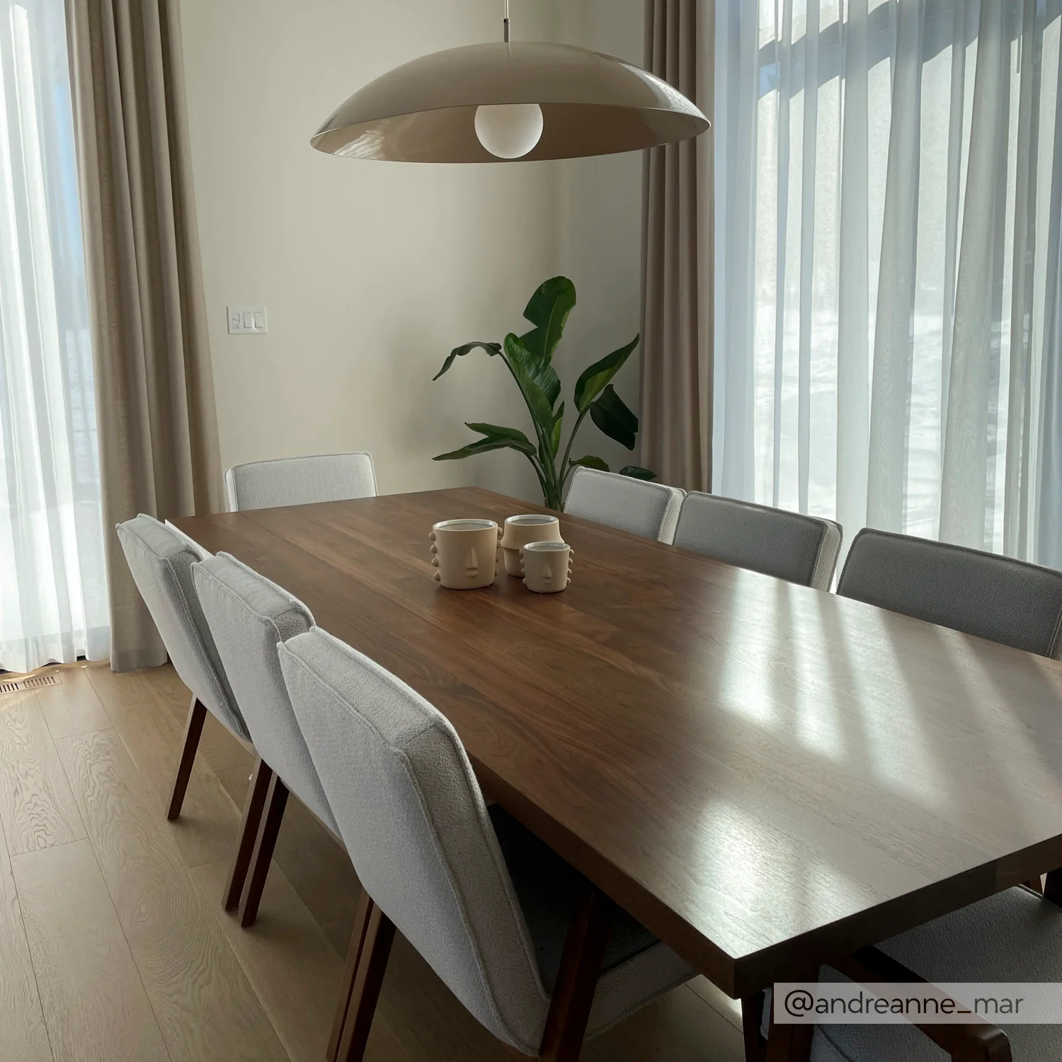 Table de cuisine en noyer massif - Beauchamp - Image 6