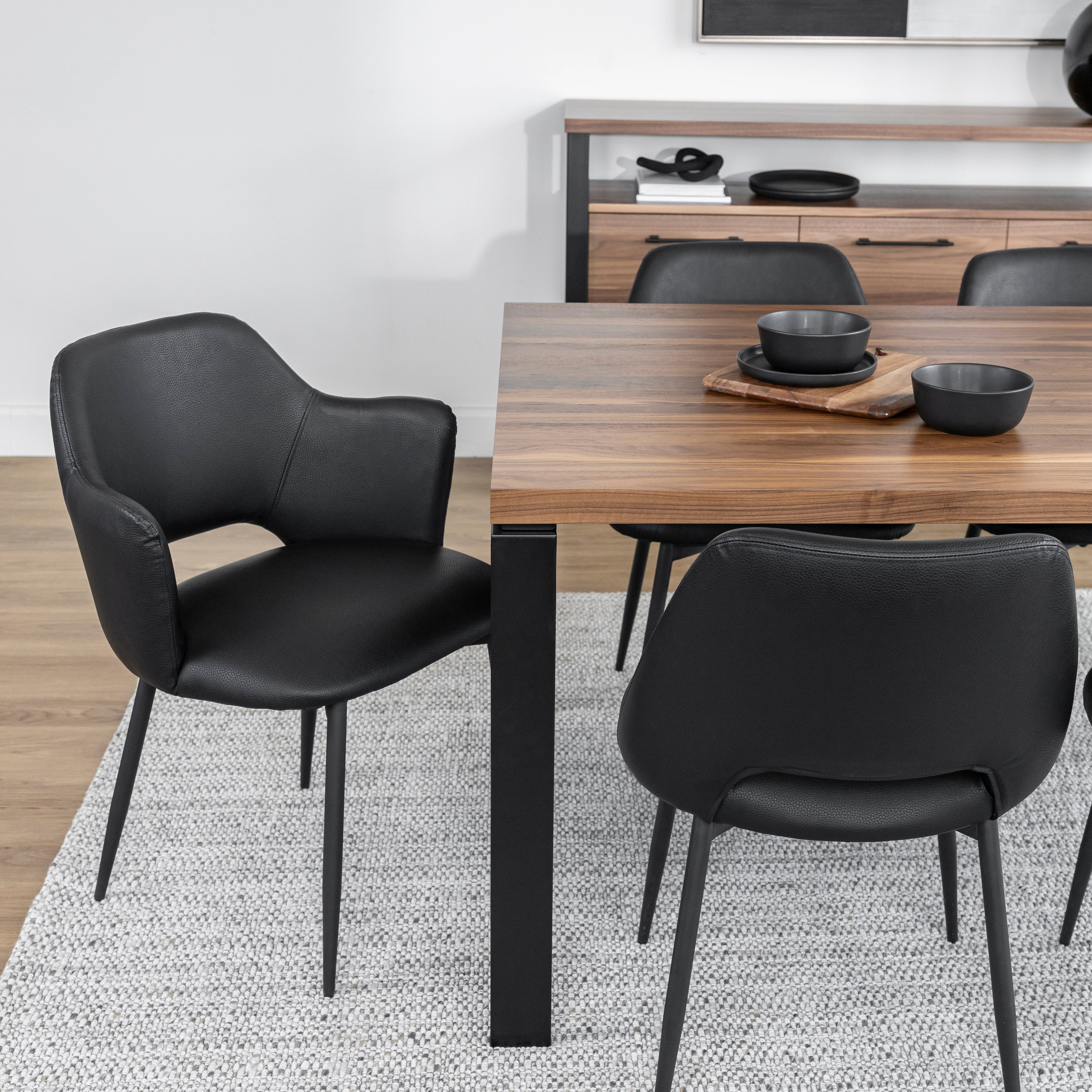 Table de cuisine en noyer naturel - Beauchamp - Image 7