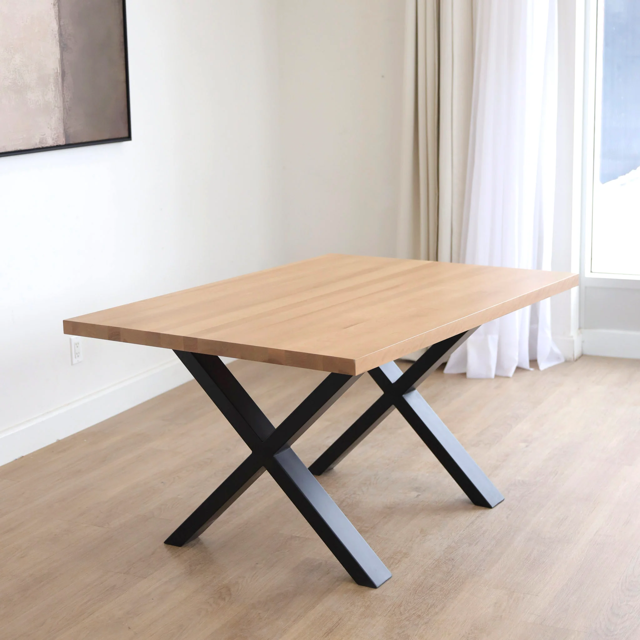 Table de cuisine en merisier blond - Beauchamp - Image 5