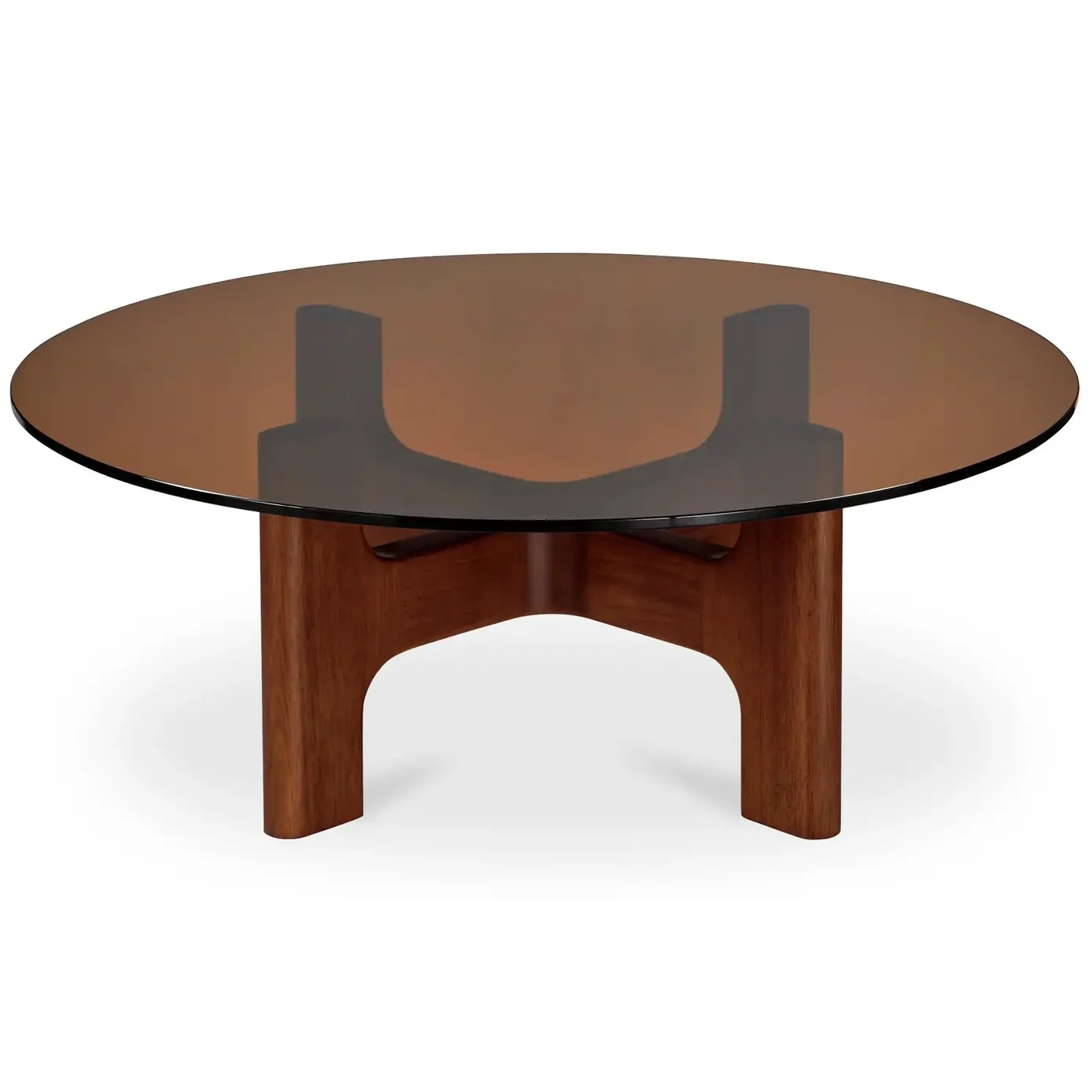 Table à café en verre teinté et bois d’hévéa  - Benedict - Image 5