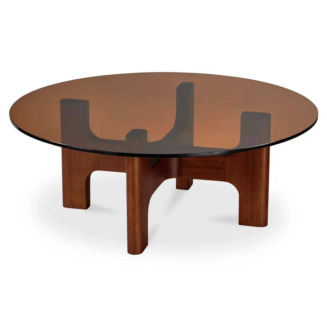 Table à café en verre teinté et bois d’hévéa  - Benedict - Image 6