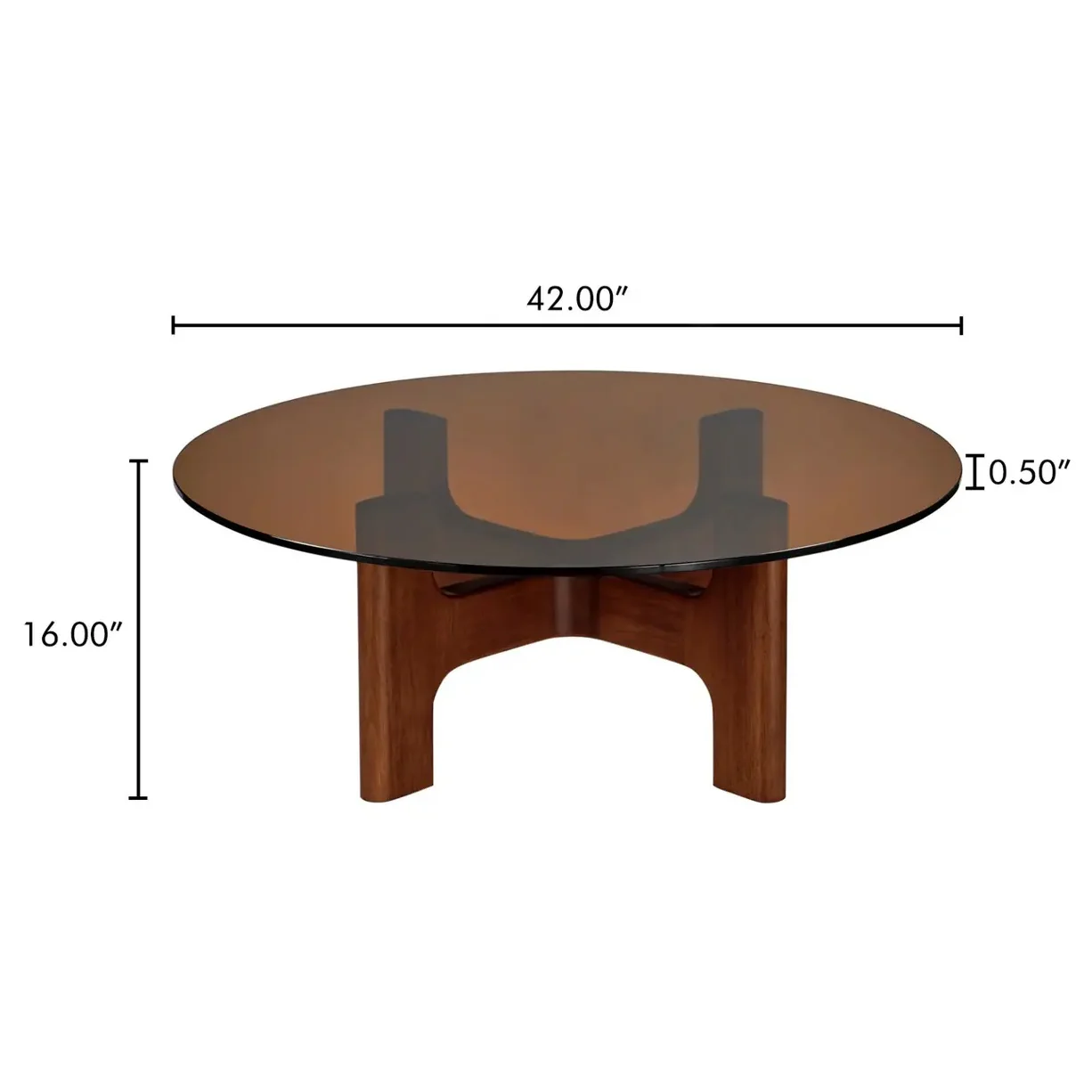 Table à café en verre teinté et bois d’hévéa  - Benedict - Image 7