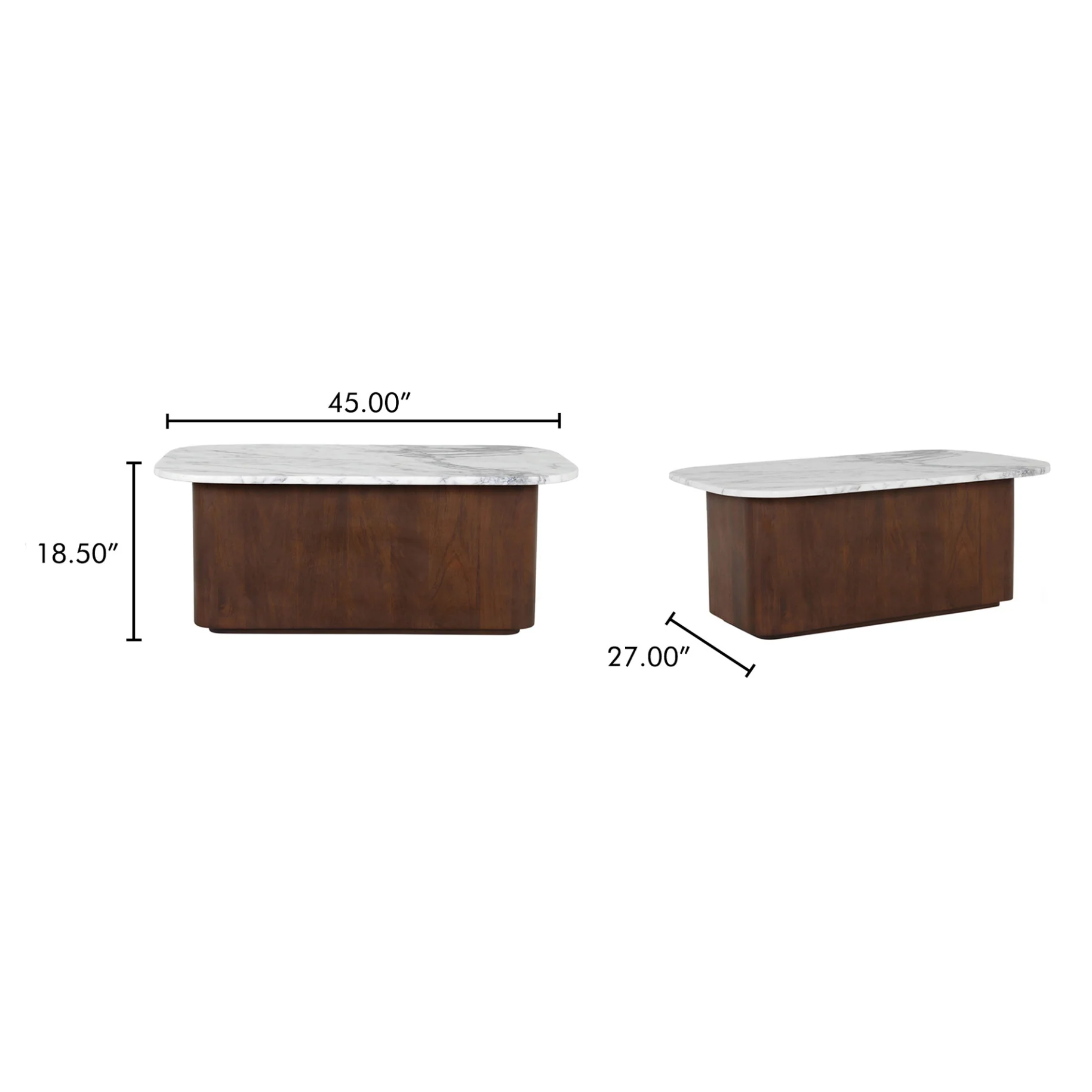 Table basse en marbre italien blanc et bois de manguier - George - Image 14