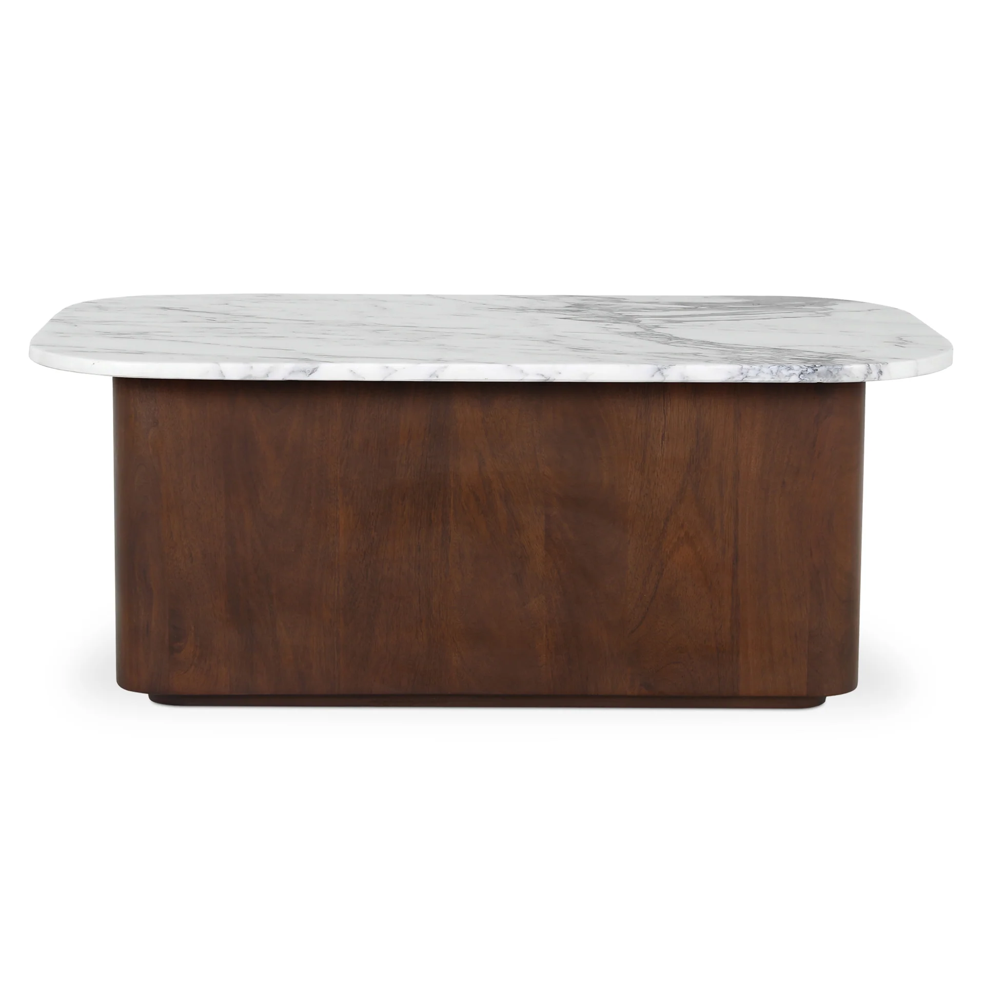 Table basse en marbre italien blanc et bois de manguier - George - Image 6