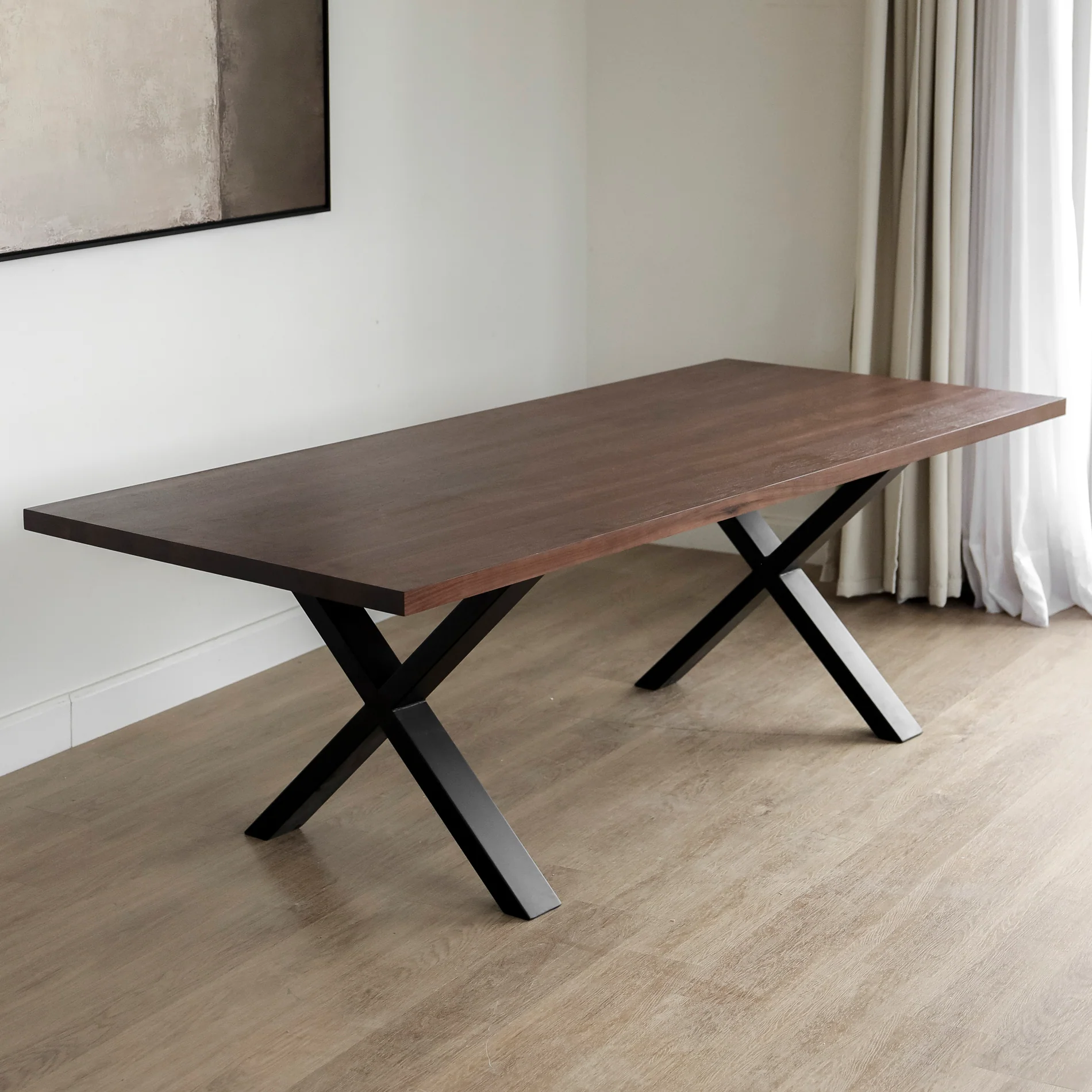 Table de cuisine en noyer foncé - Beauchamp - Image 6