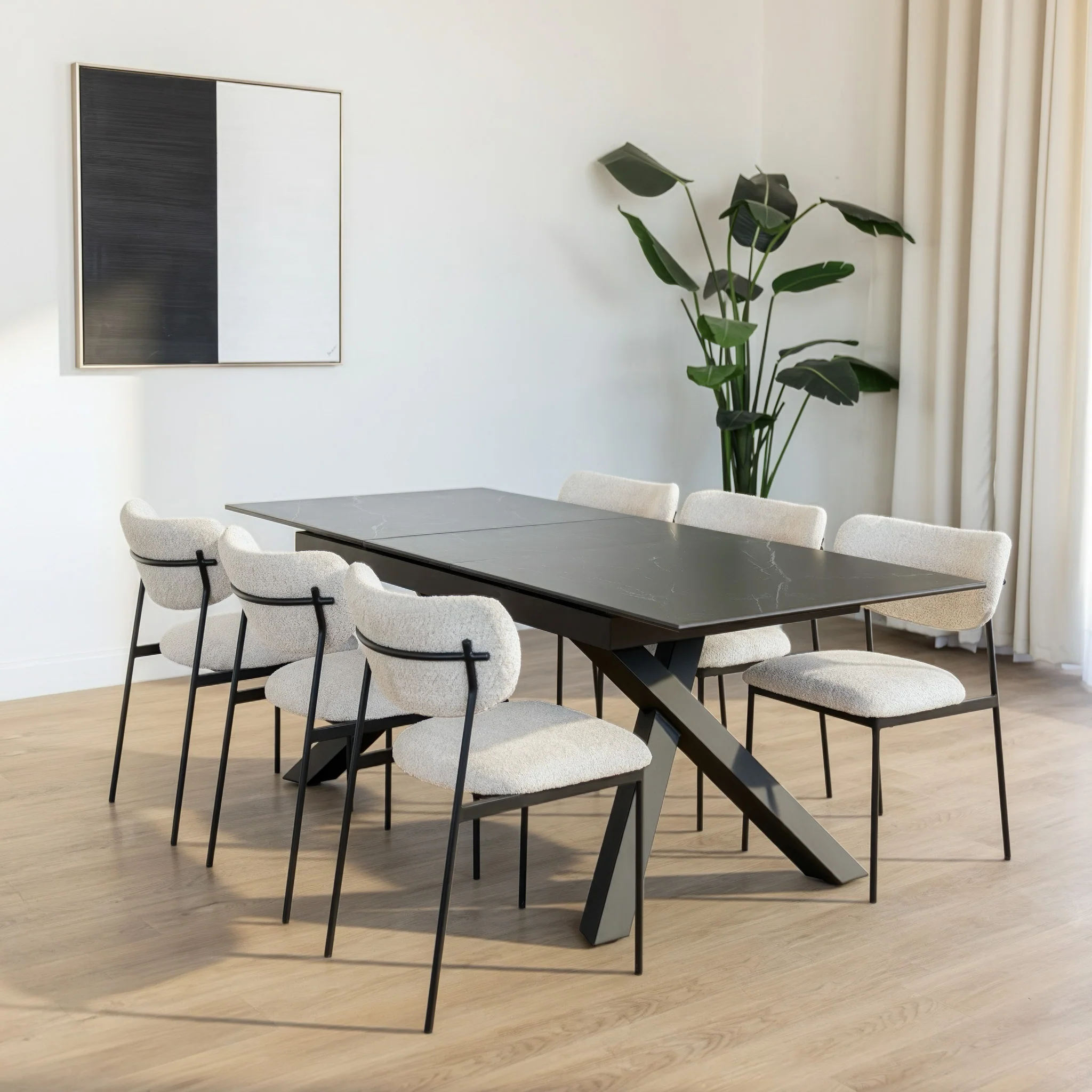 Table de cuisine en céramique noire - Portneuf