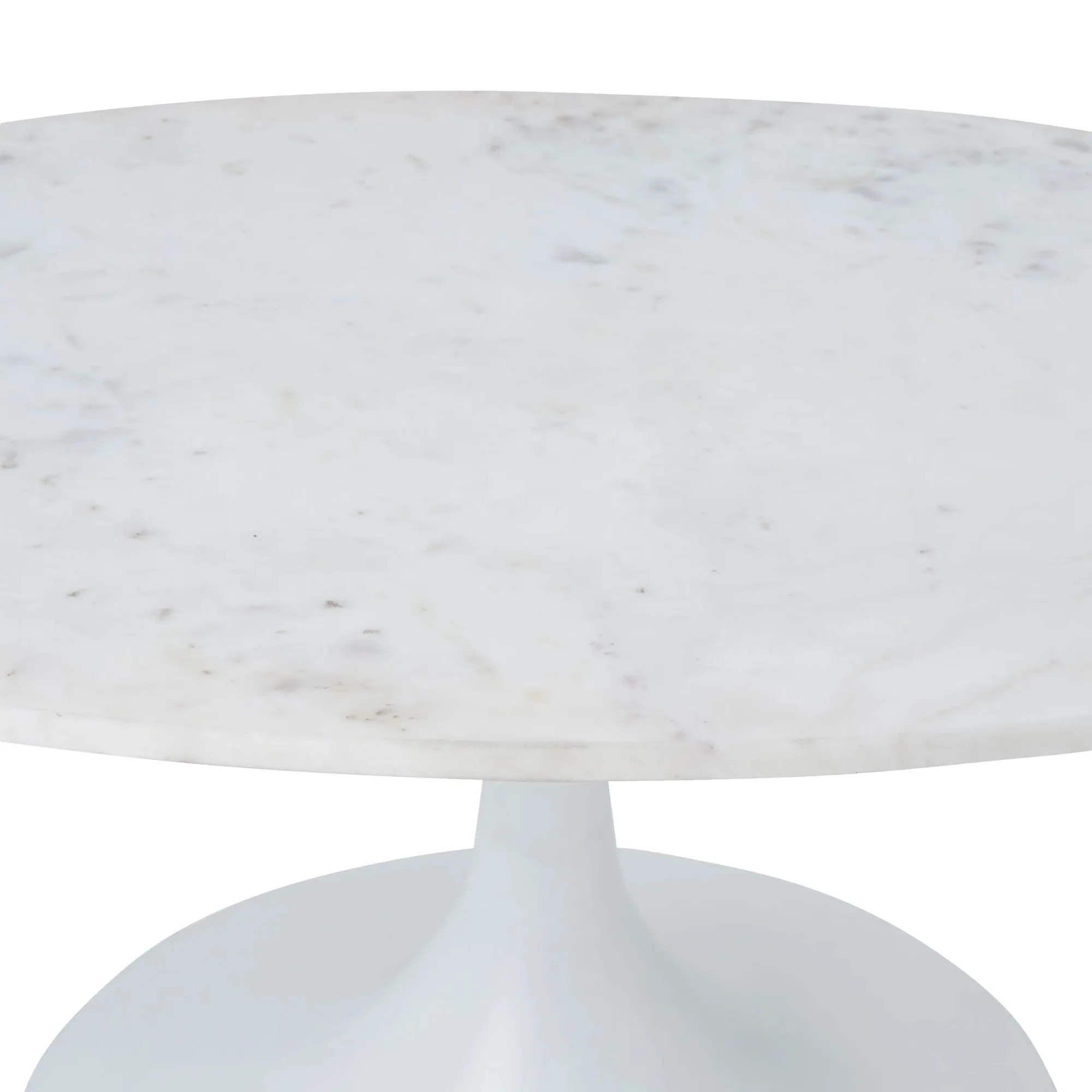 Table de salon en marbre blanc - Aline - Image 4