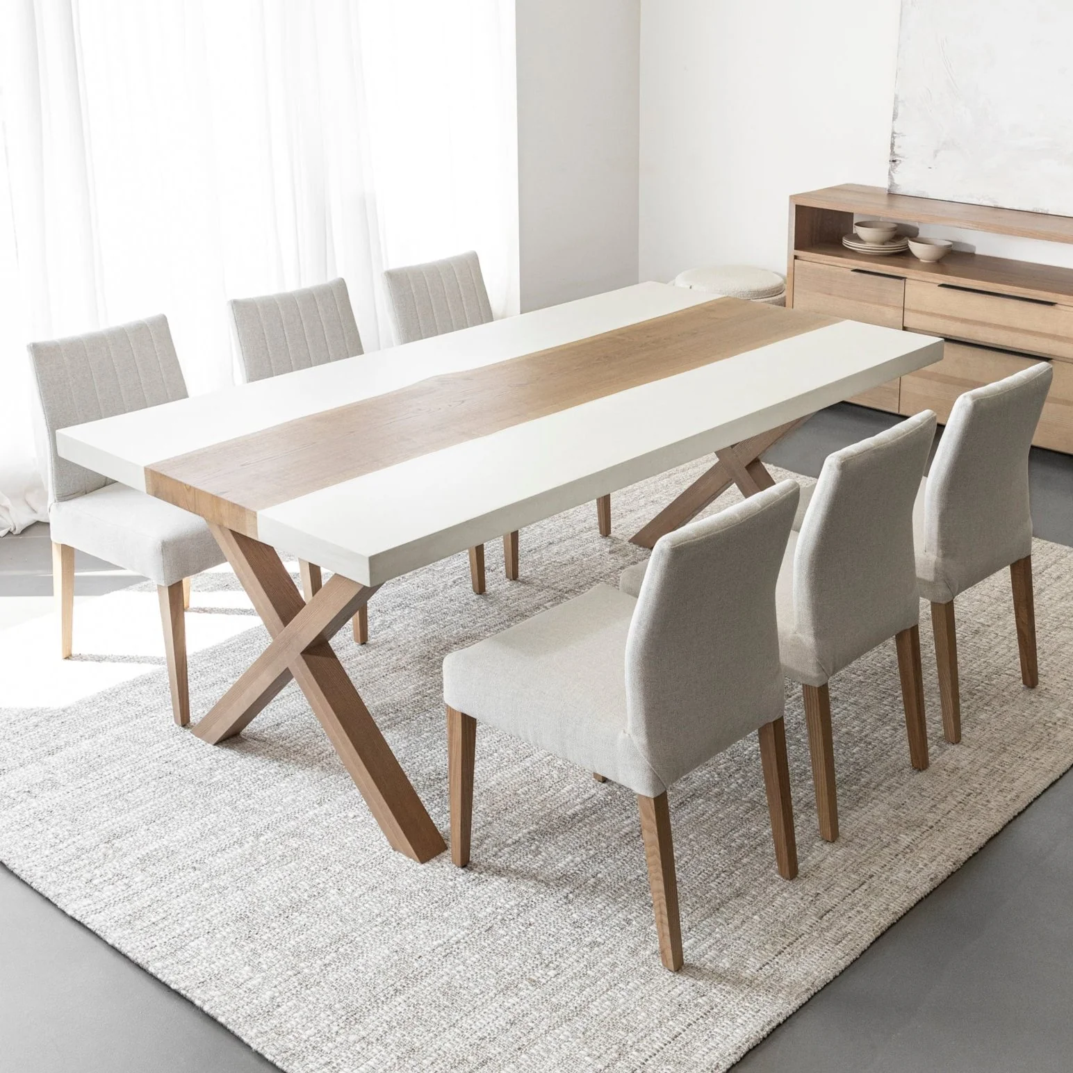 Table de cuisine en béton et frêne - Kénogami - Image 5