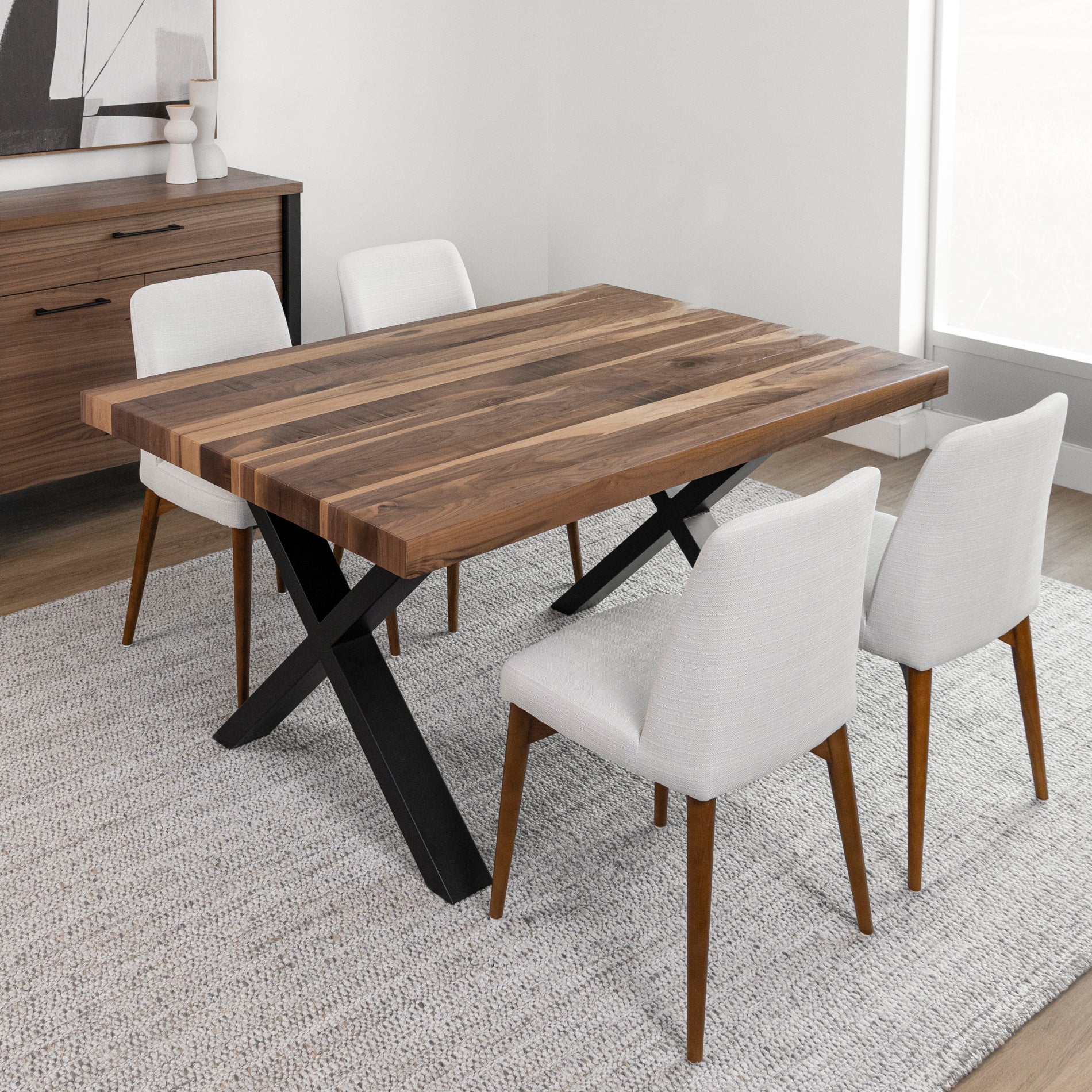 Table de cuisine en noyer naturel  - Lavallée - Image 8