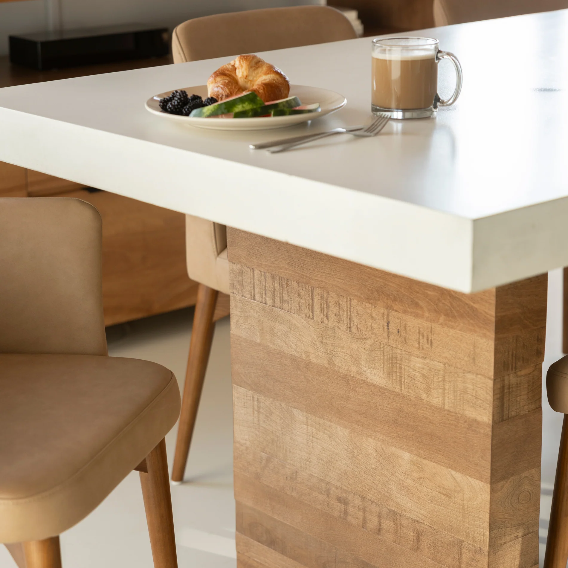 Table de cuisine en béton et bois massif - Rochefort - Image 10