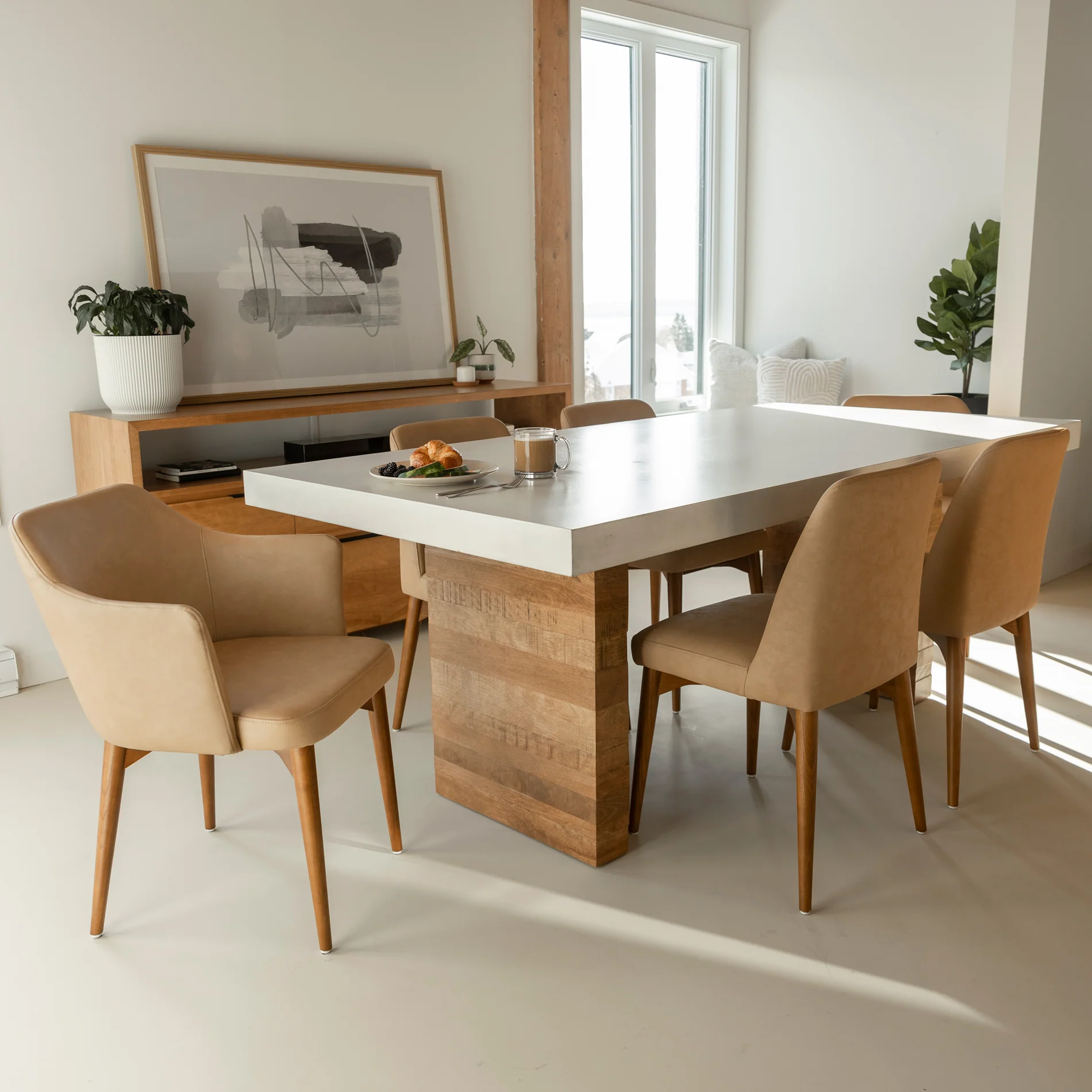 Table de cuisine en béton et bois massif - Rochefort - Image 8