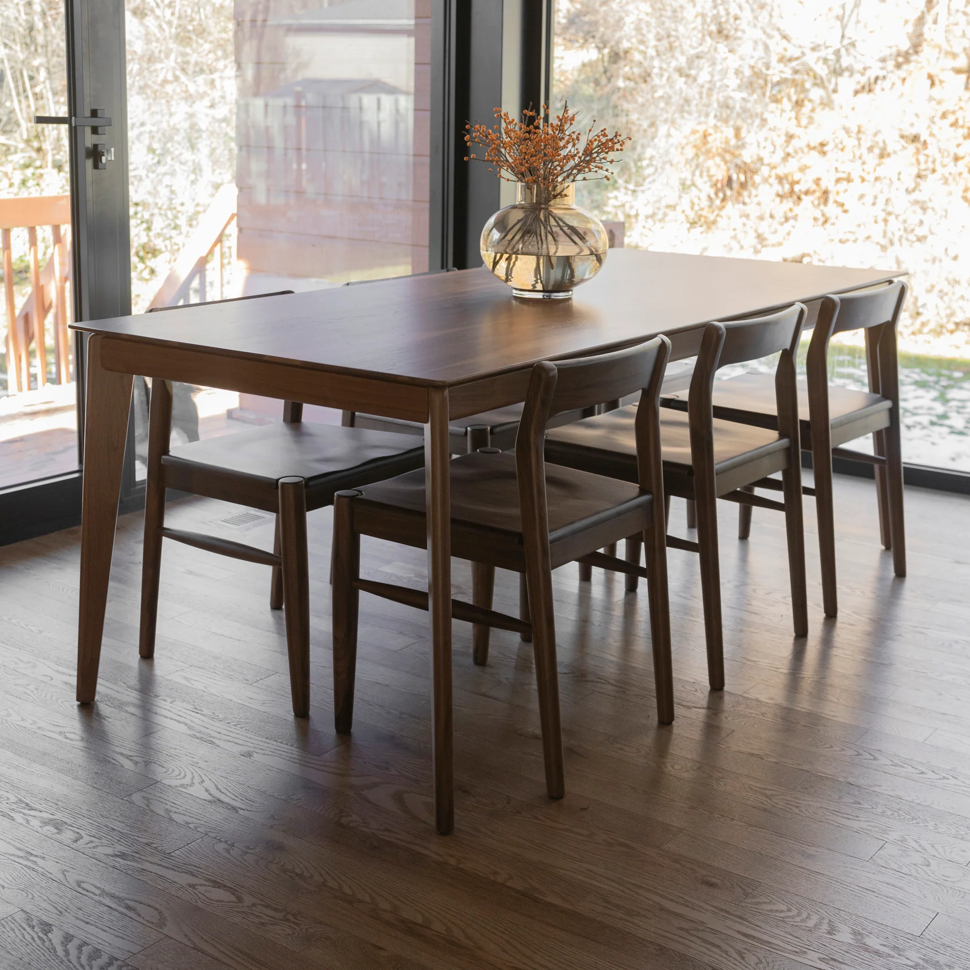 Table de cuisine en noyer massif naturel - St-Martin - Image 11
