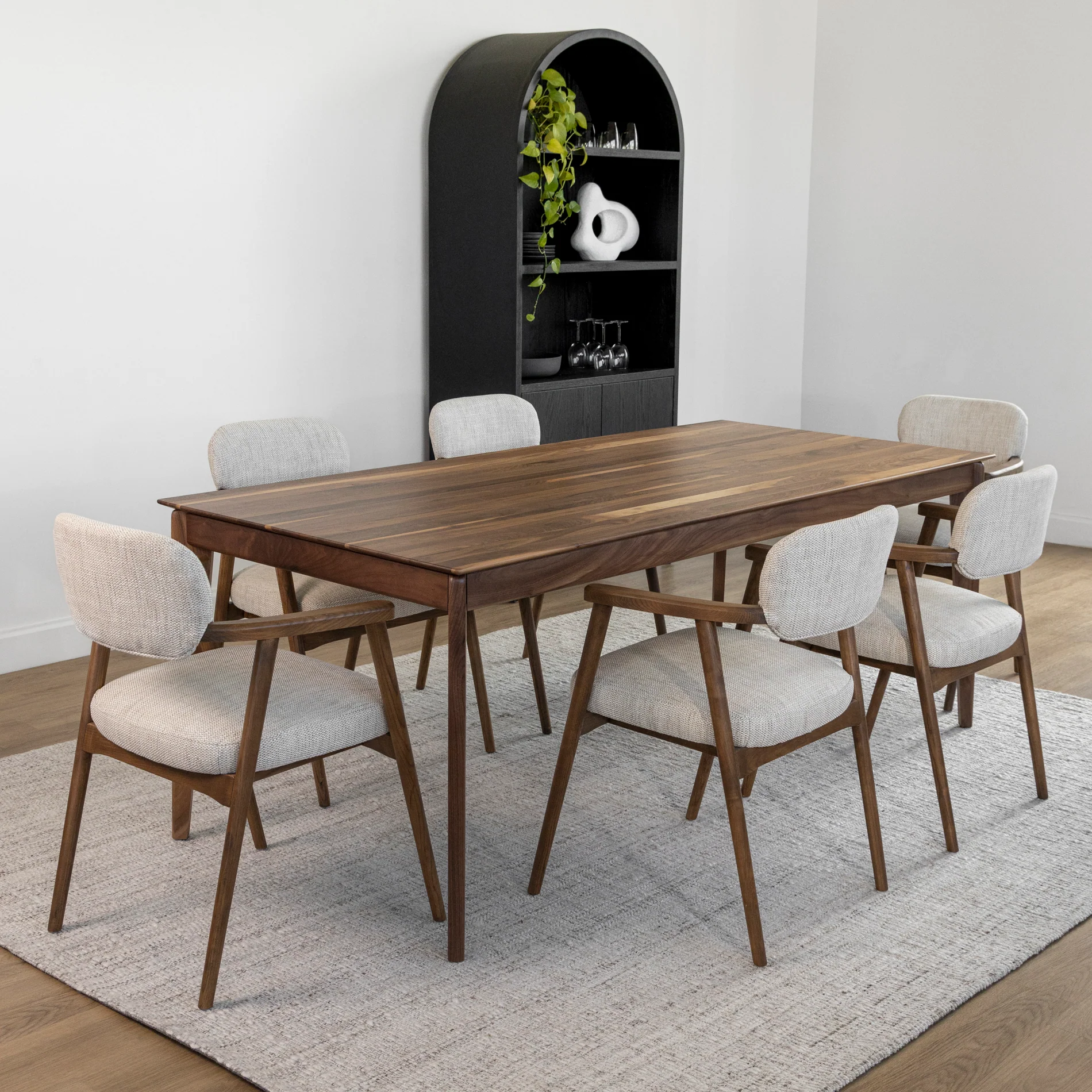 Table de cuisine en noyer massif naturel - St-Martin - Image 9