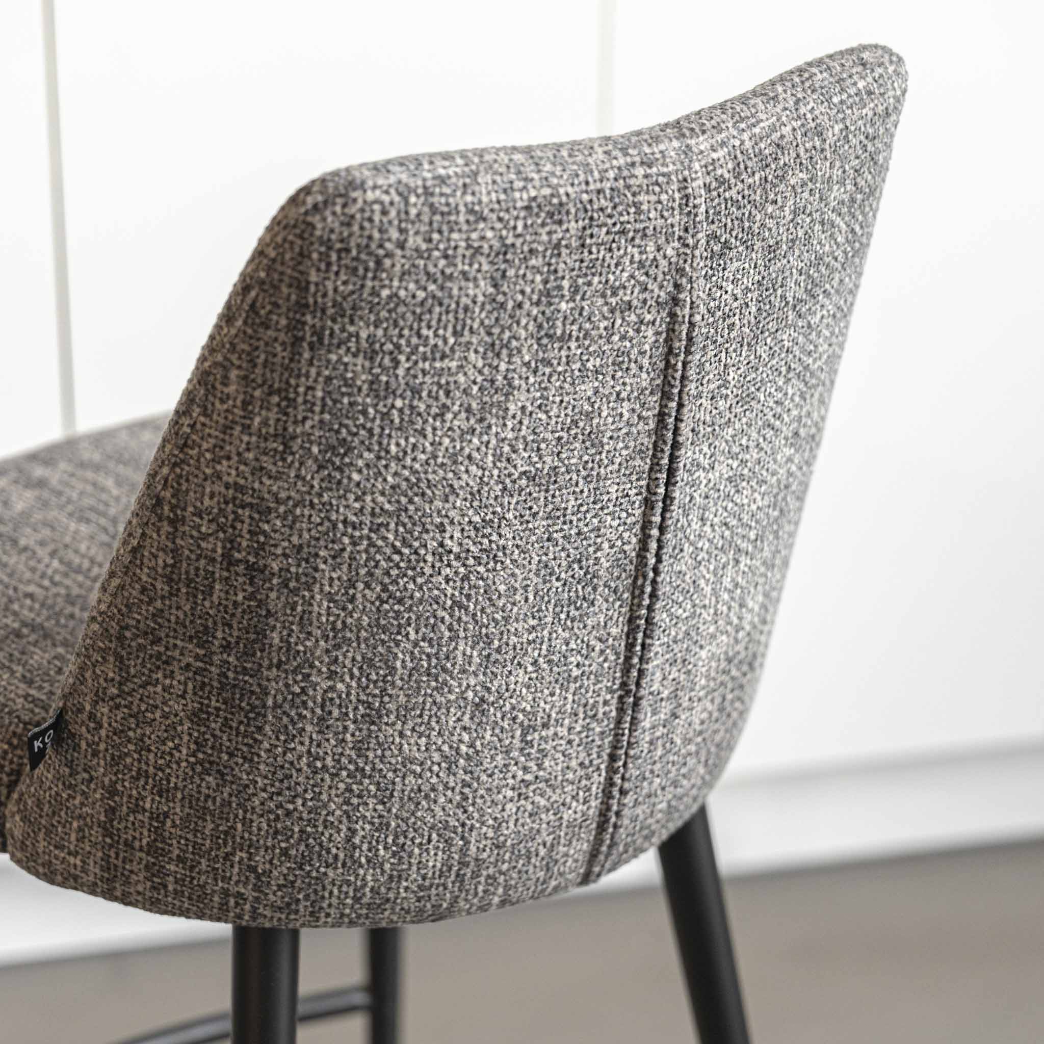 Tabouret comptoir en tissu brun d'argile - Maria - Image 4